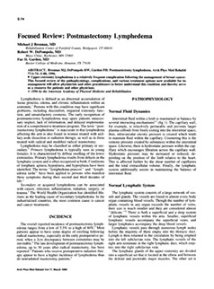 Preview of the post-mastectomy lymphedema study